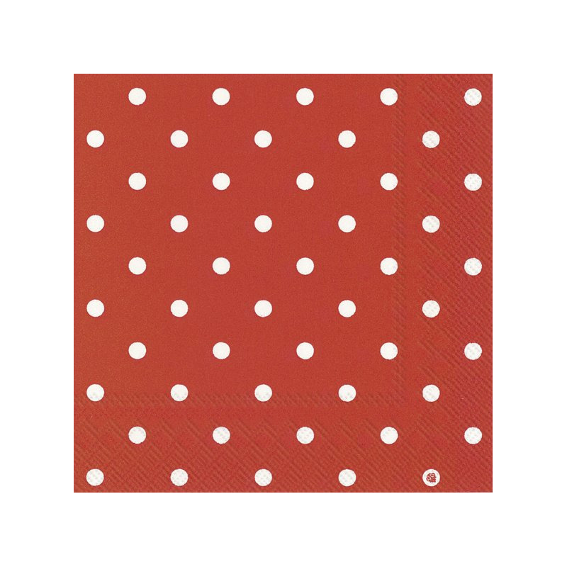 Ihr 60x Polka Dot 3-laags servetten rood met witte stippen 33 x 33 cm -
