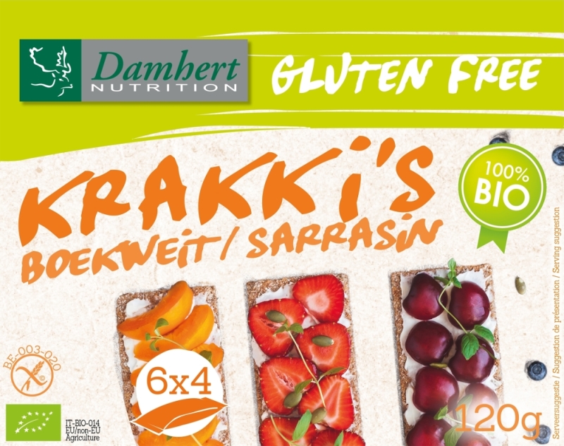 Damhert Boekweit krakki's glutenvrij bio 120g