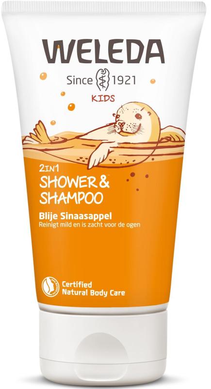 Weleda Kids 2-in-1 shampoo & body wash fruitige sinaasappel 150ml