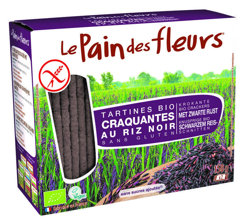 Le Pain Des Fleurs Zwarte rijst crackers 150g
