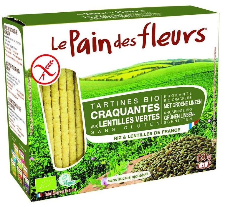 Le Pain Des Fleurs Crackers groene linzen 150g