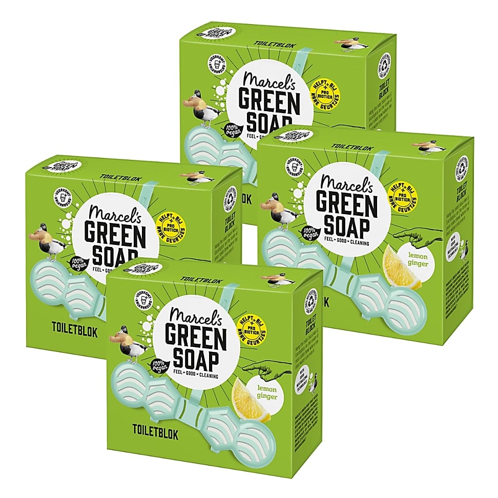 Marcel s Green Soap Marcel's Green Soap Toiletblok Citroen & Gember Multipack x4