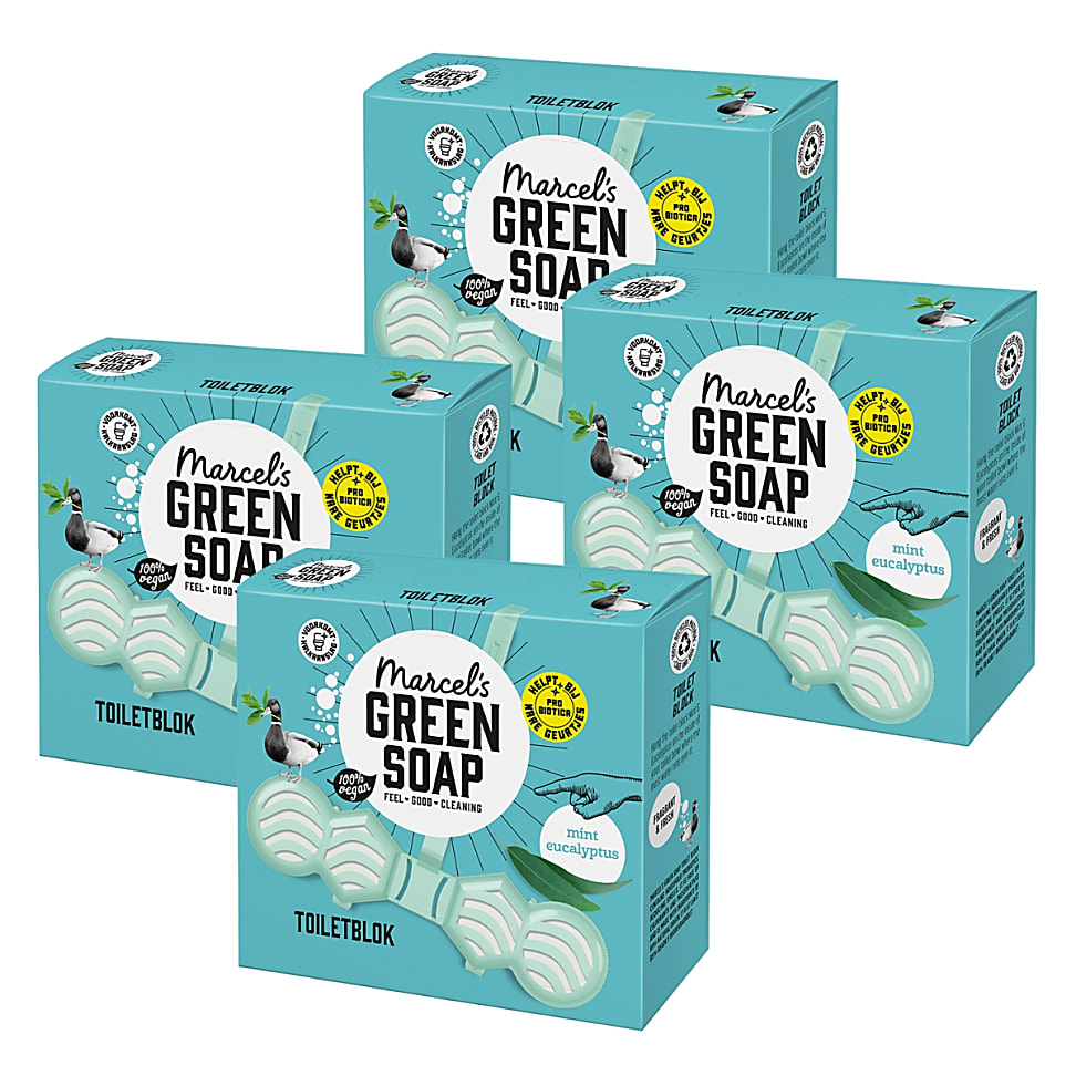 Marcel s Green Soap Marcel's Green Soap Toiletblok Munt & Eucalyptus Multipack x4