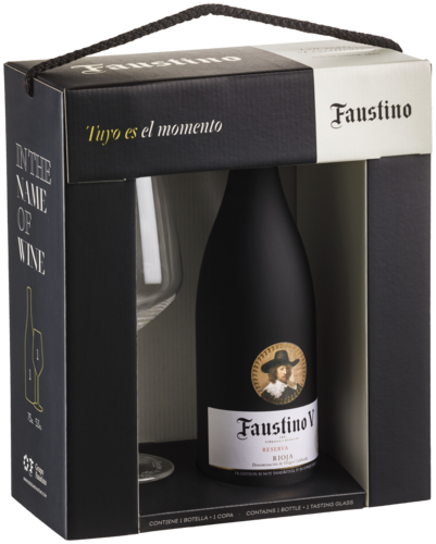 Faustino V Reserva Geschenkverpakking met Glas 75CL