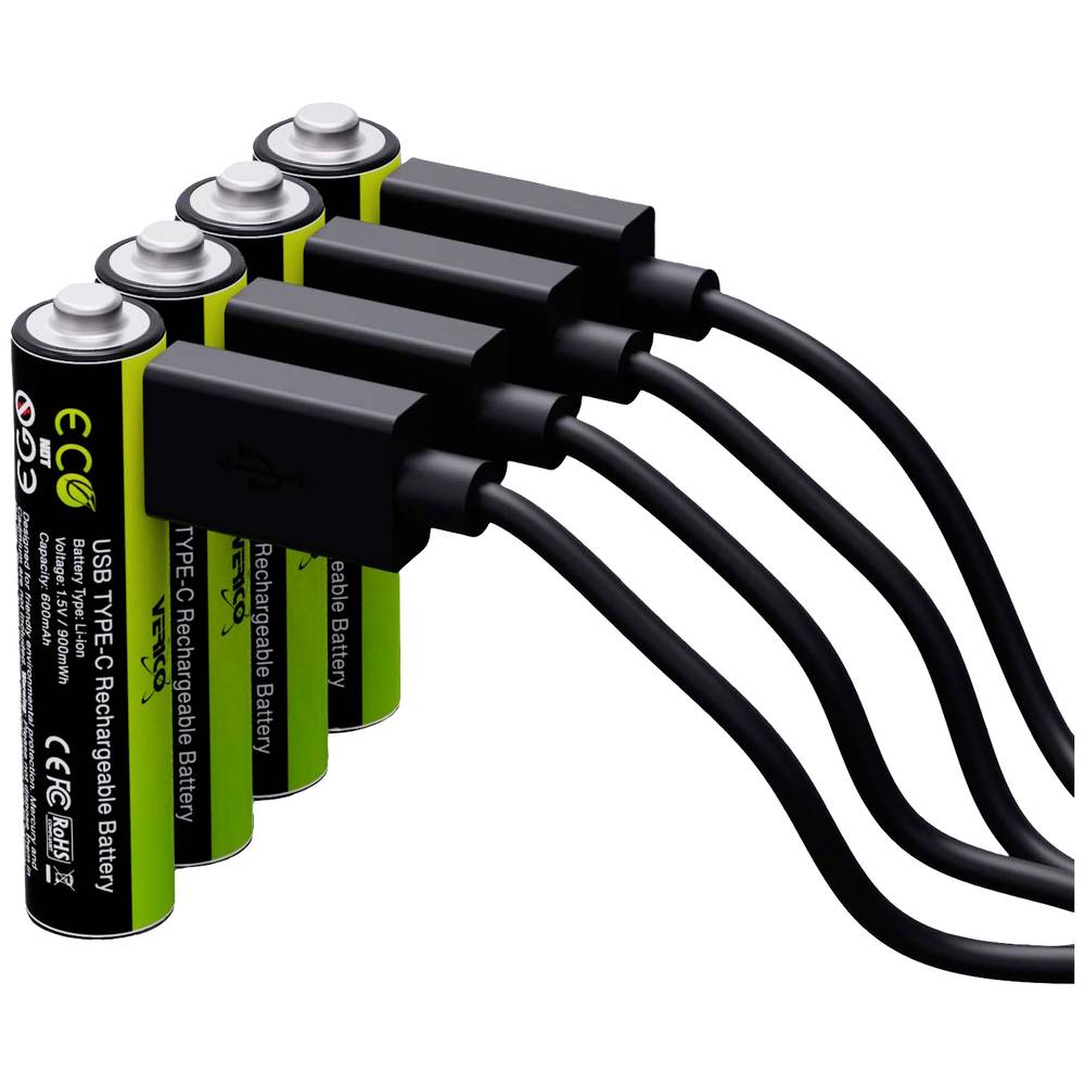 Verico LoopEnergy USB-C Oplaadbare batterij (USB-C) Li-ion 1700 mAh 1.5 V 4 stuk(s)