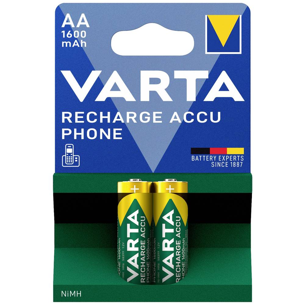 Varta RECH.AC.Phone AA1600mAh BLI2 Oplaadbare AA batterij (penlite) NiMH 1600 mAh 1.2 V 2 stuk(s)