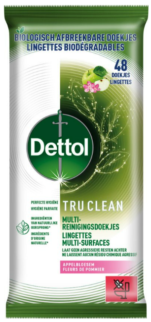 Dettol Reinigingsdoekjes tru clean appelbloesem 48 stuks