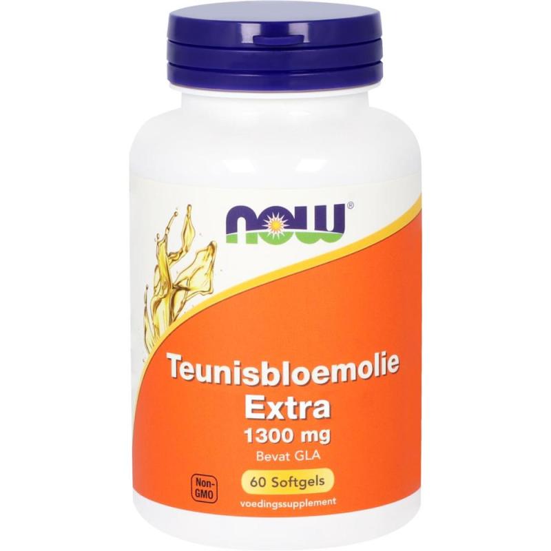 Now Teunisbloemolie extra sterk 1300mg 60 softgels