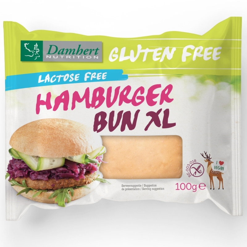Damhert Gluten free lactose free hamburger bun xl 100 g