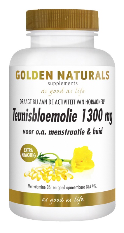 Golden Naturals Teunisbloemolie 1300 mg extra krachtig 120 softgel capsules