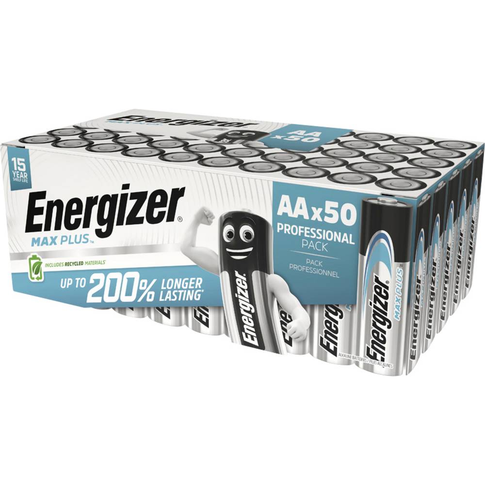Energizer Max Plus AA batterij (penlite) Alkaline 1.5 V 50 stuk(s)