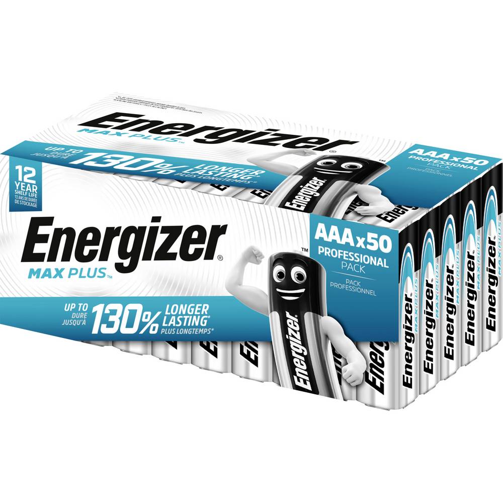 Energizer Max Plus AAA batterij (potlood) Alkaline 1.5 V 50 stuk(s)