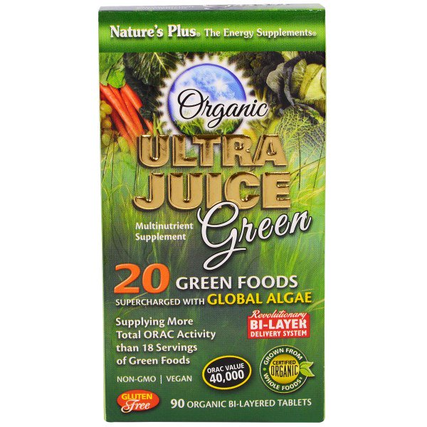 Nature's Plus Organic Ultra Juice Green (90 Organic Bi-Layered Tablets) - 