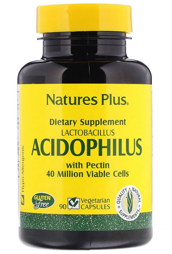 Nature's Plus Acidophilus- Lactobacillus (90 Vegetarian Capsules) - 