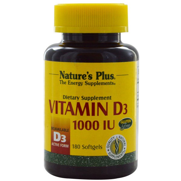 Nature's Plus Vitamin D3, 1000 IU (180 Softgels) - 