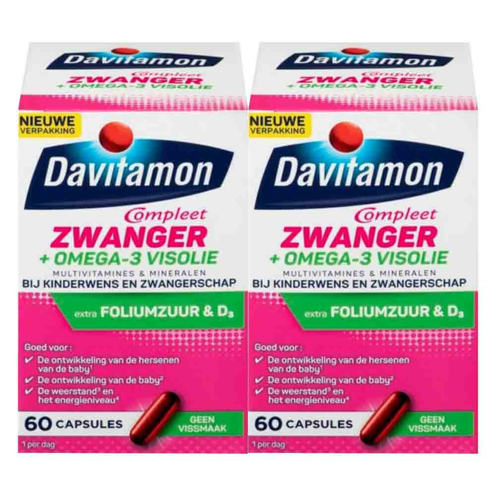Davitamon Gratis Verzending: 2x  Compleet Mama Omega-3 Visolie 60 capsules