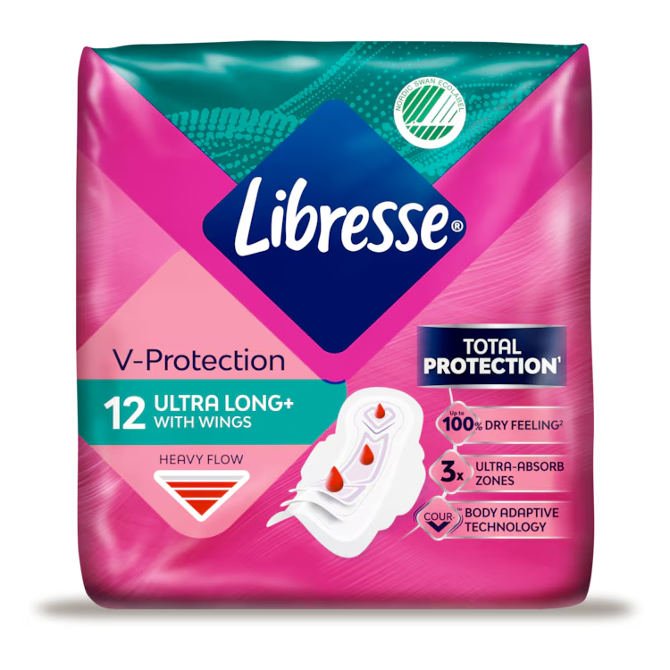 Libresse V-Protection Ultra Long+ Wings Maandverband