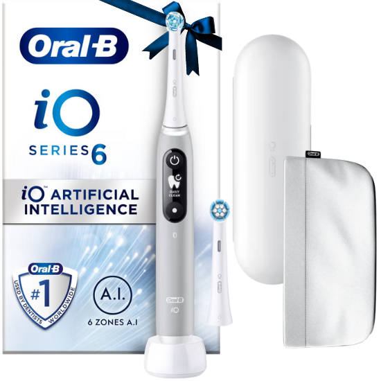 Oral-B iO Series 6 Opal Grey Gift Edition Elektrische Tandenborstel