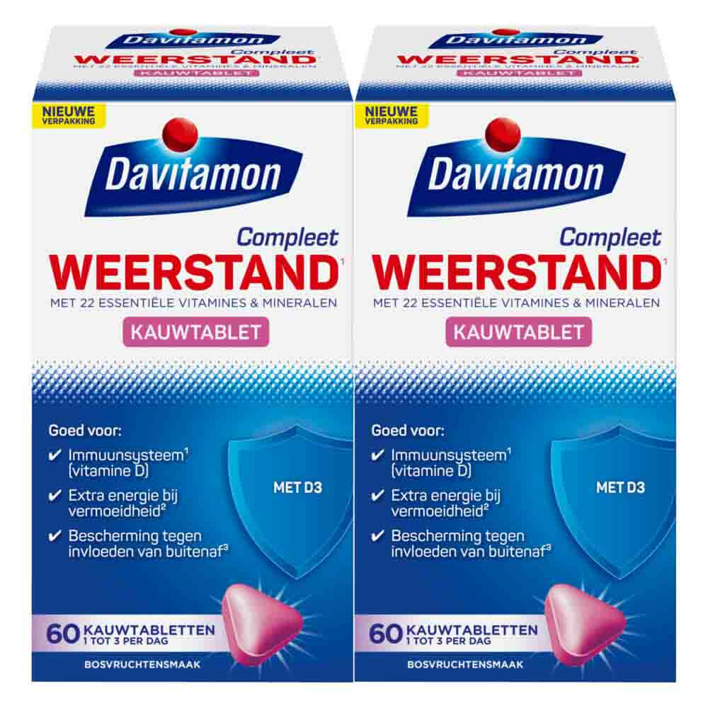 Davitamon Gratis Verzending: 2x  Compleet Weerstand Hoog Gedoseerd Bosvruchten 50 kauwtabletten