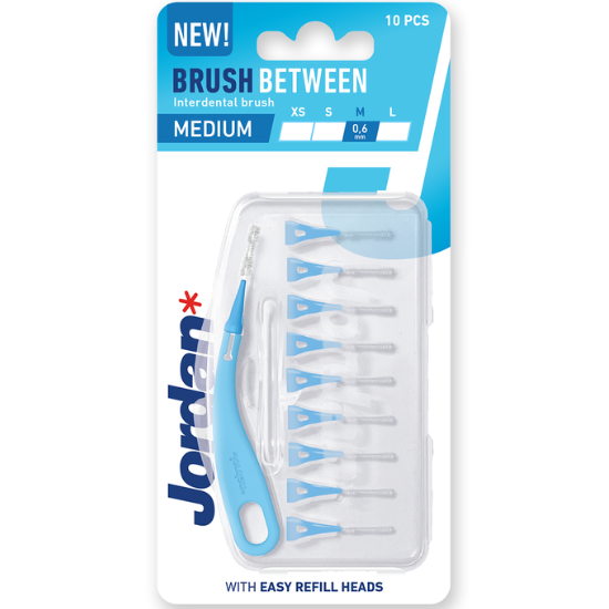 Jordan Brush Between Interdentale Ragers Medium 0,6 mm blauw - 10 stuks