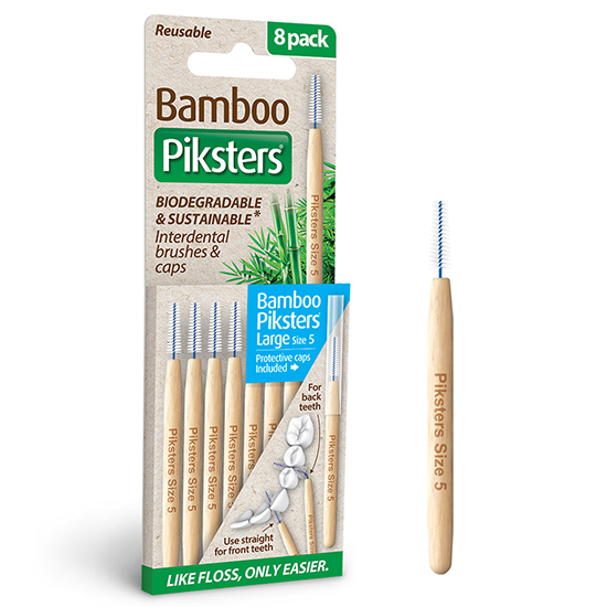 Piksters Bamboo  Interdental Brushes Large - Blauw - 8 stuks