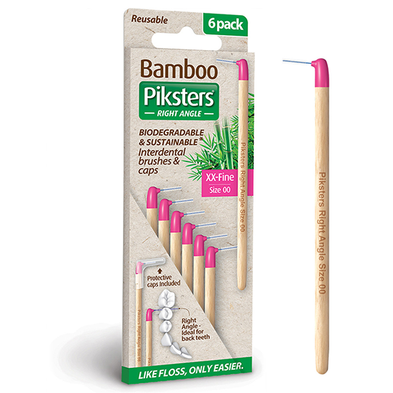 Piksters Bamboo  Interdental Brushes Right Angle XX-Fine - Roze - 6 stuks