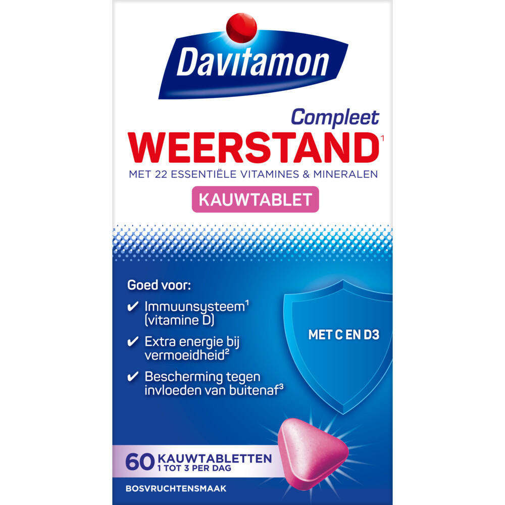 Davitamon Gratis Verzending: 4x  Compleet Weerstand Bosvruchten 60 kauwtabletten