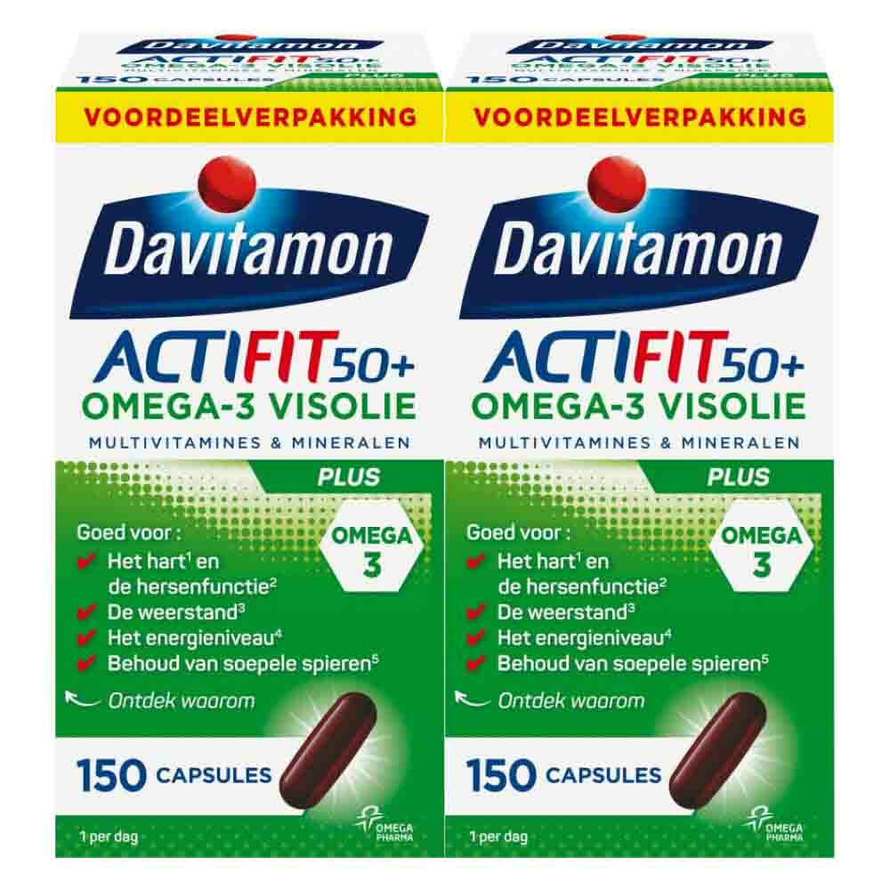 Davitamon Gratis Verzending: 2x  Actifit 50+ Omega-3 Visolie 150 capsules