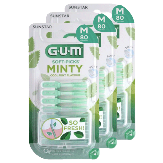 GUM Soft-Picks Comfort Flex Cool Mint Regular - 3 x 80 stuks