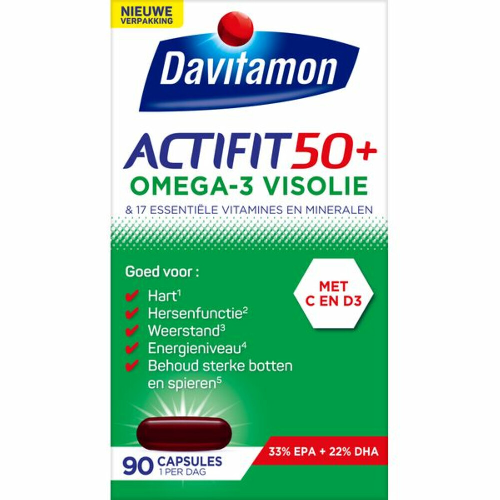 Davitamon Gratis Verzending: 4x  Actifit 50+ Omega-3 Visolie 90 capsules