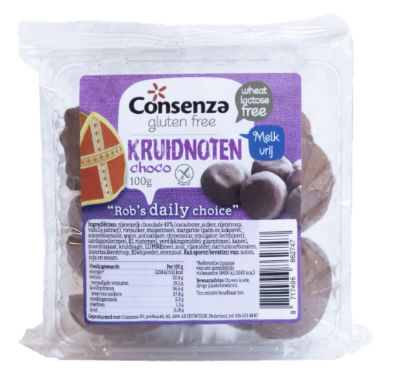 Consenza Glutenvrije kruidnoten chocolade 100 gram