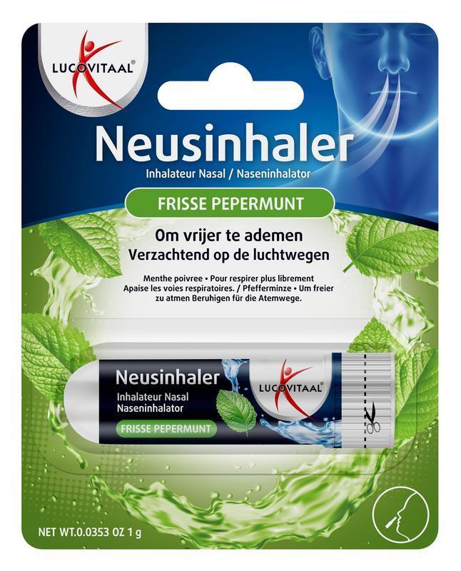 Lucovitaal Neusinhaler frisse pepermunt 1 Stuk