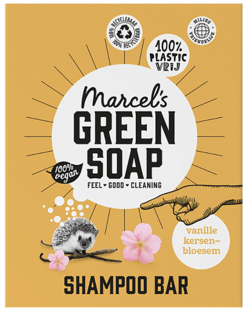 Marcels Green Soap Vanilla & cherry shampoobar 90 gram