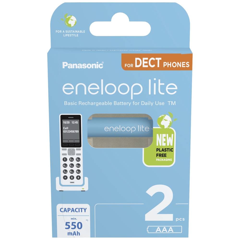 Eneloop lite DECT HR03 Oplaadbare AAA batterij (potlood) NiMH 550 1.2 V 2 stuk(s)