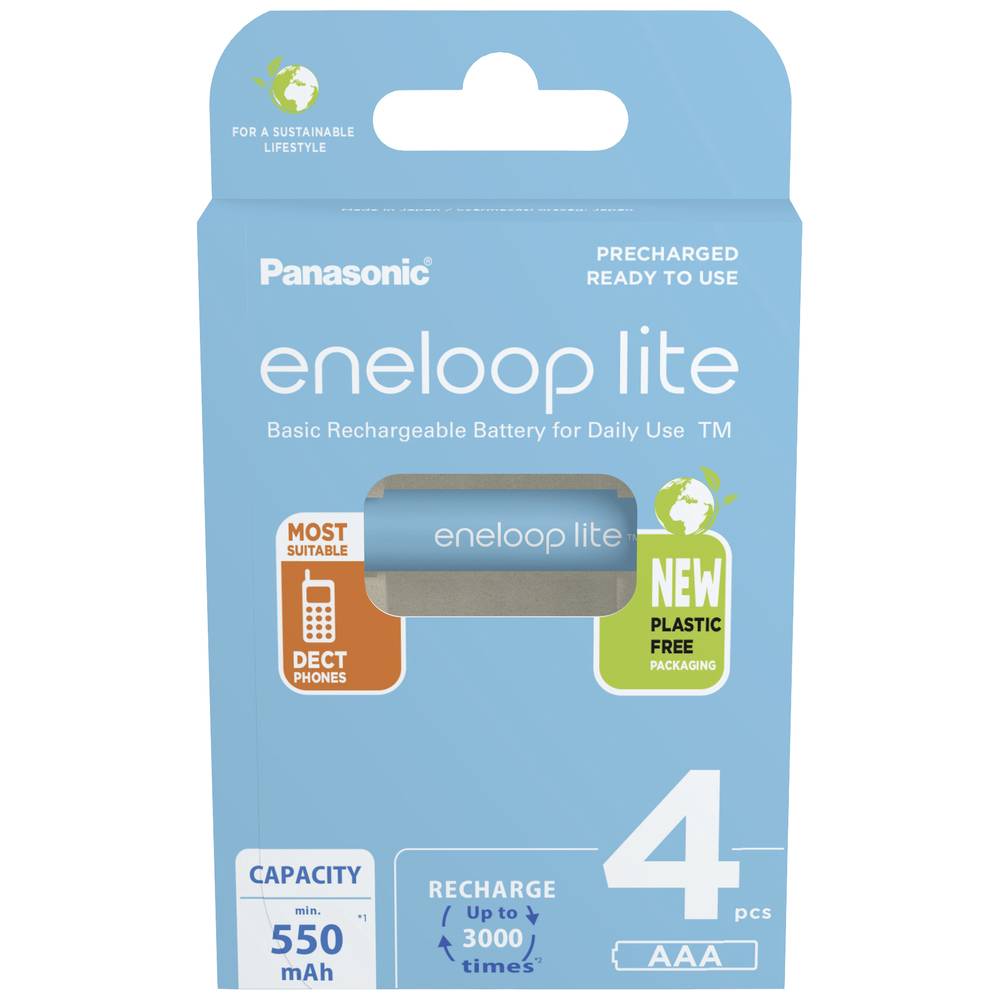 Eneloop lite HR03 Oplaadbare AAA batterij (potlood) NiMH 550 mAh 1.2 V 4 stuk(s)