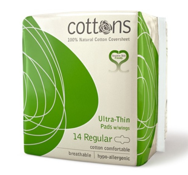 Cottons Maandverband ultradun regular 14 stuks