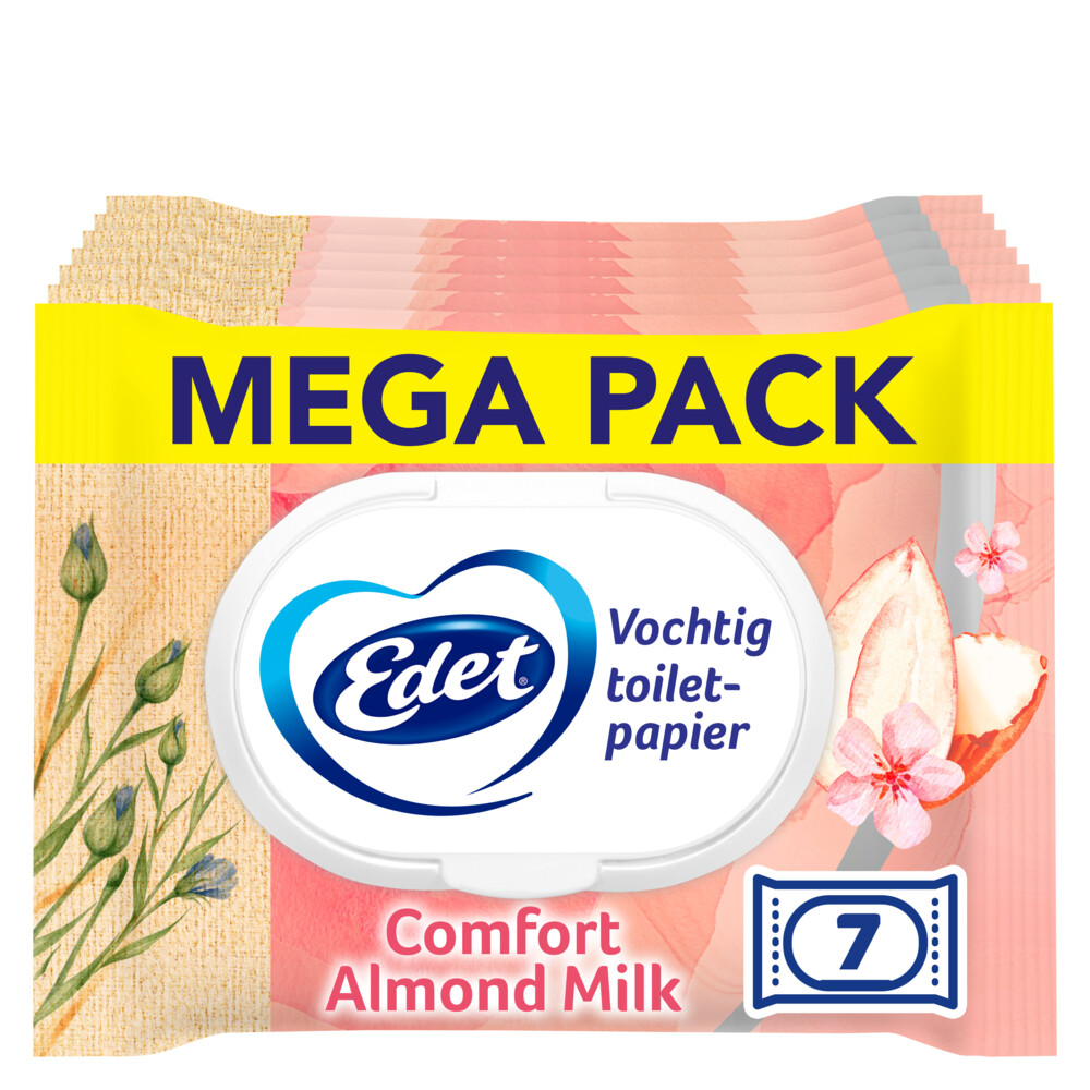 Edet 7x  Amandel Vochtig Toiletpapier 42 stuks