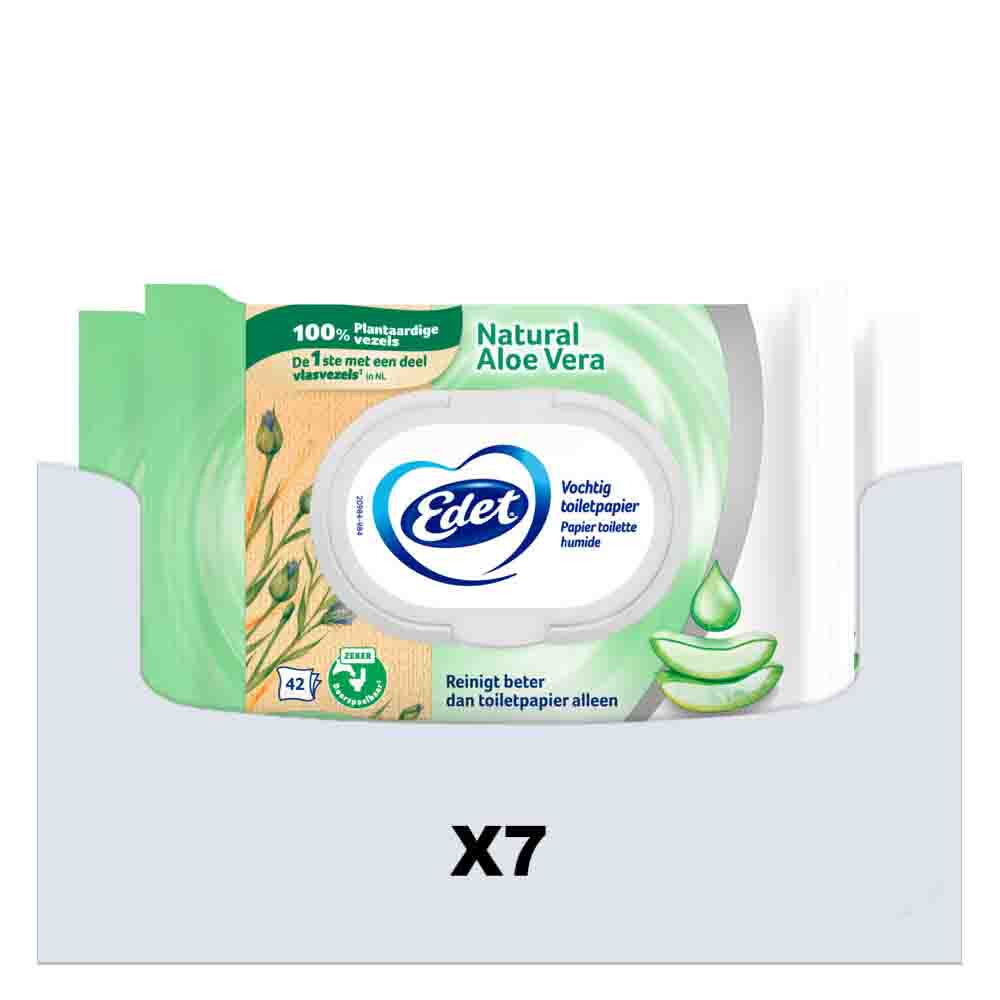 Edet 7x  Aloe Vera Vochtig Toiletpapier 42 stuks