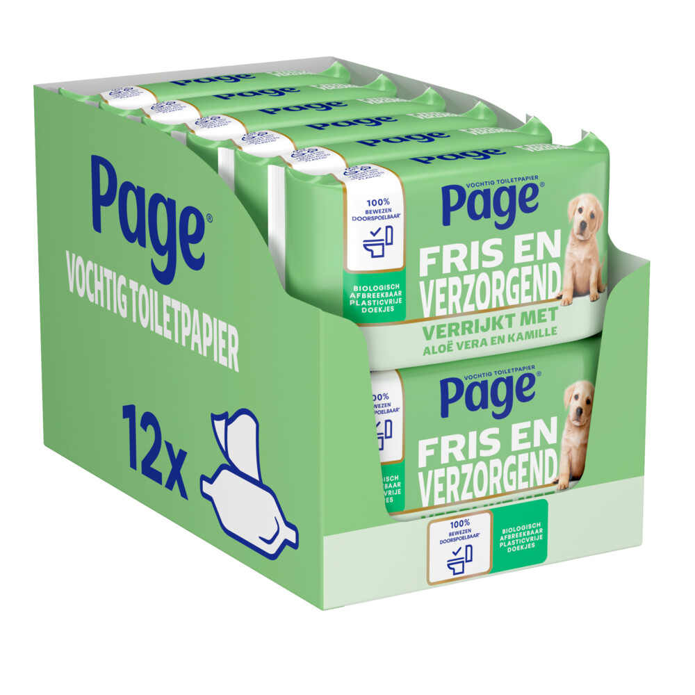 Page 12x  Vochtig Toiletpapier Aloe Vera 38 stuks