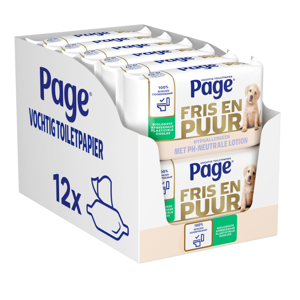 Page 12x  Vochtig Toiletpapier Puur 38 stuks