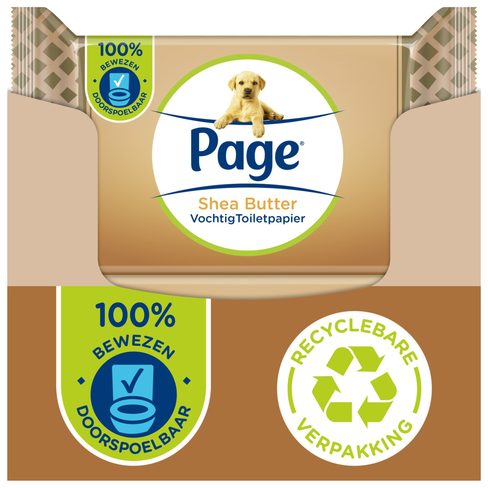 Page 12x  Vochtig Toiletpapier Shea Butter 38 stuks