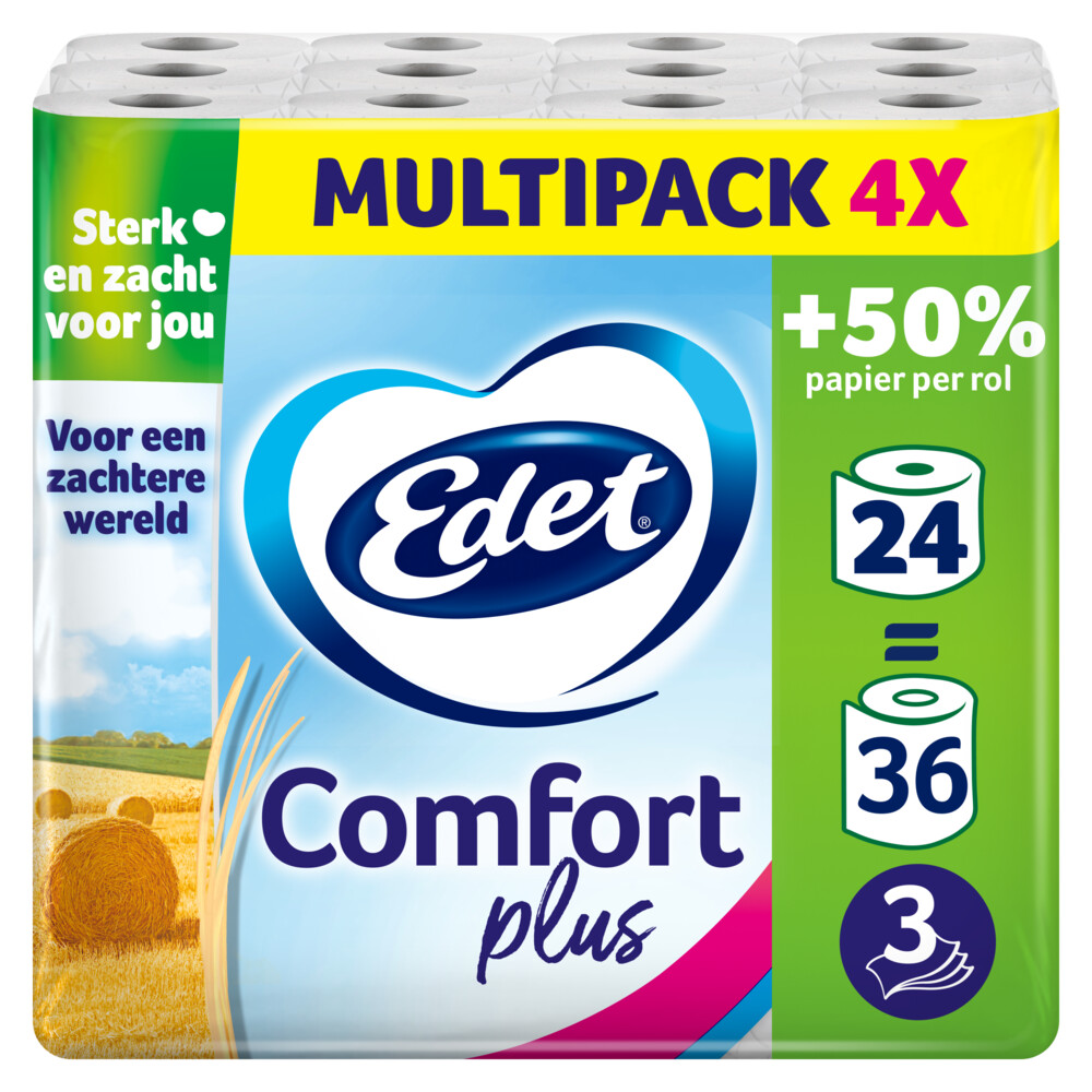 Edet 4x  Comfort Plus Toiletpapier 3 Laags 6 stuks