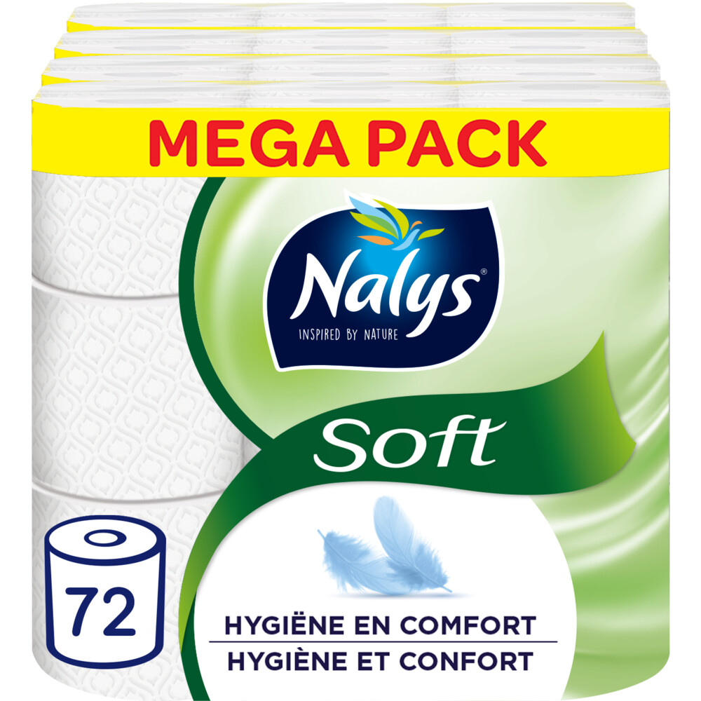 Nalys 3x  Soft Hybride Toiletpapier in 80% Recycled Folie 2-laags 24 stuks