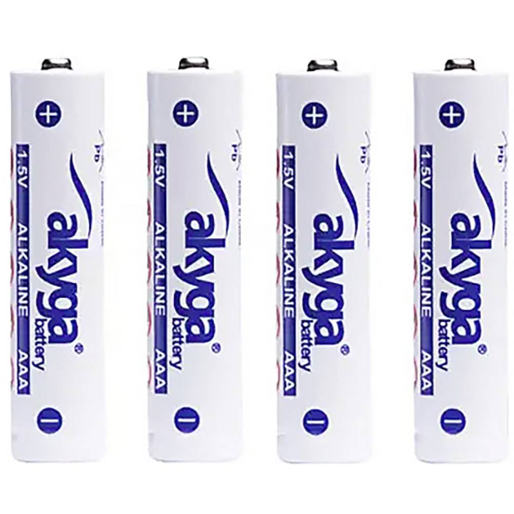Akyga AAA LR03 AAA batterij (potlood) Alkaline 1300 mAh 1.5 V 4 stuk(s)