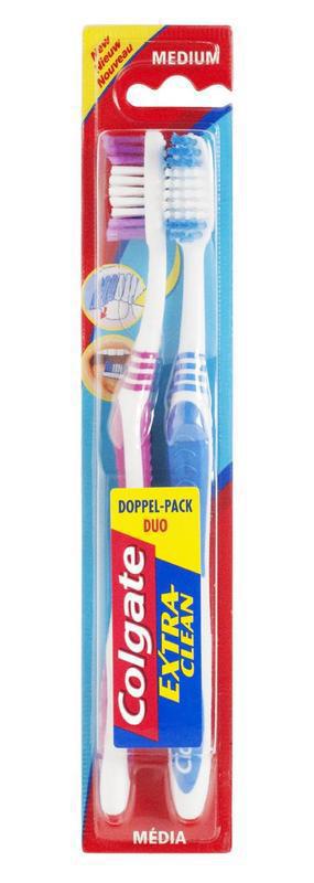 Colgate Tandenborstel extra clean duo 2 stuks