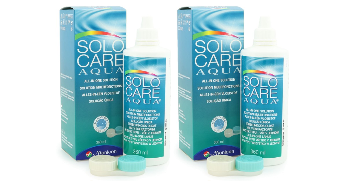 Solocare AQUA 2 x 360 ml met lenzendoosjes