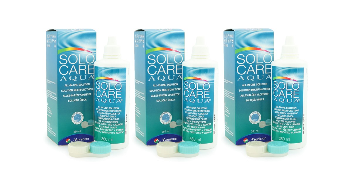 Solocare AQUA 3 x 360 ml met lenzendoosjes
