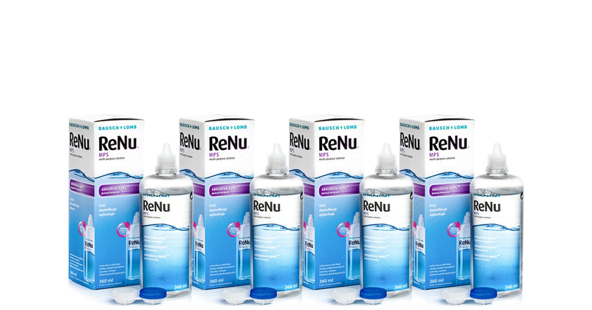 Renu MPS Sensitive Eyes 4 x 360 ml met lenzendoosjes