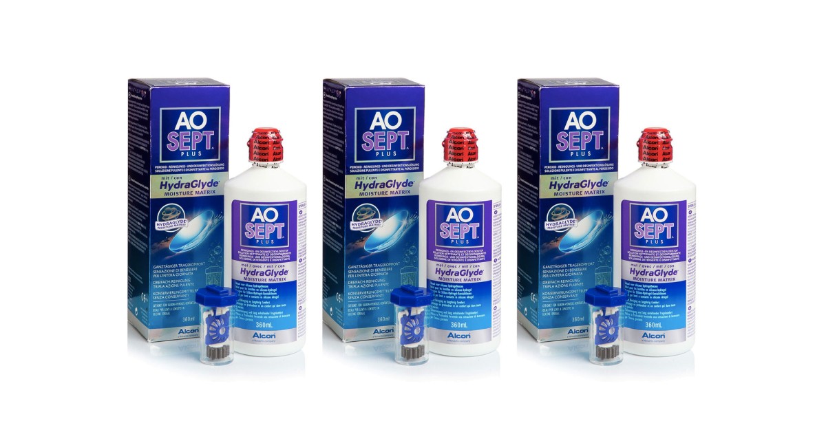 AOSEPT PLUS with Hydraglyde 3 x 360 ml met lenzendoosjes