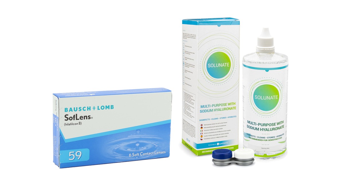 Soflens 59 (6 lenzen) + Solunate Multi-Purpose 400 ml met lenzendoosje